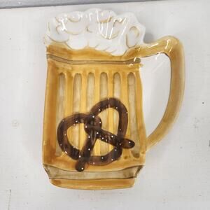 Abmiance Collections "Tailgating" Beer & Pretzel Dish Beer Fest Festival Sports